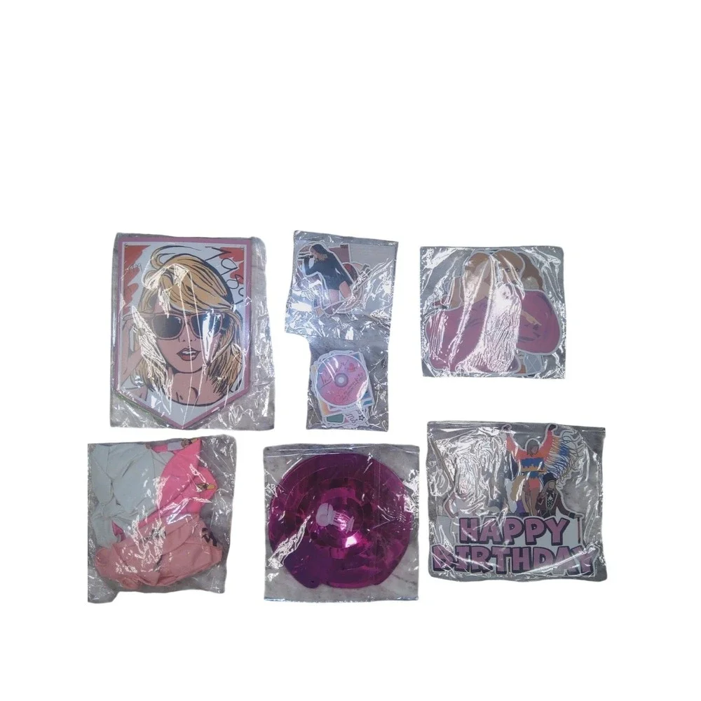 Taylor Swift Birthday Decorations Bundle 12 Balloons 50 Stickers Banner Toppers